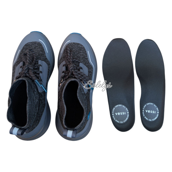 Vessi Stormburst High Womens 6 Peak Black Waterproof DymaTex Knit Sneaker Boot - Picture 11 of 13